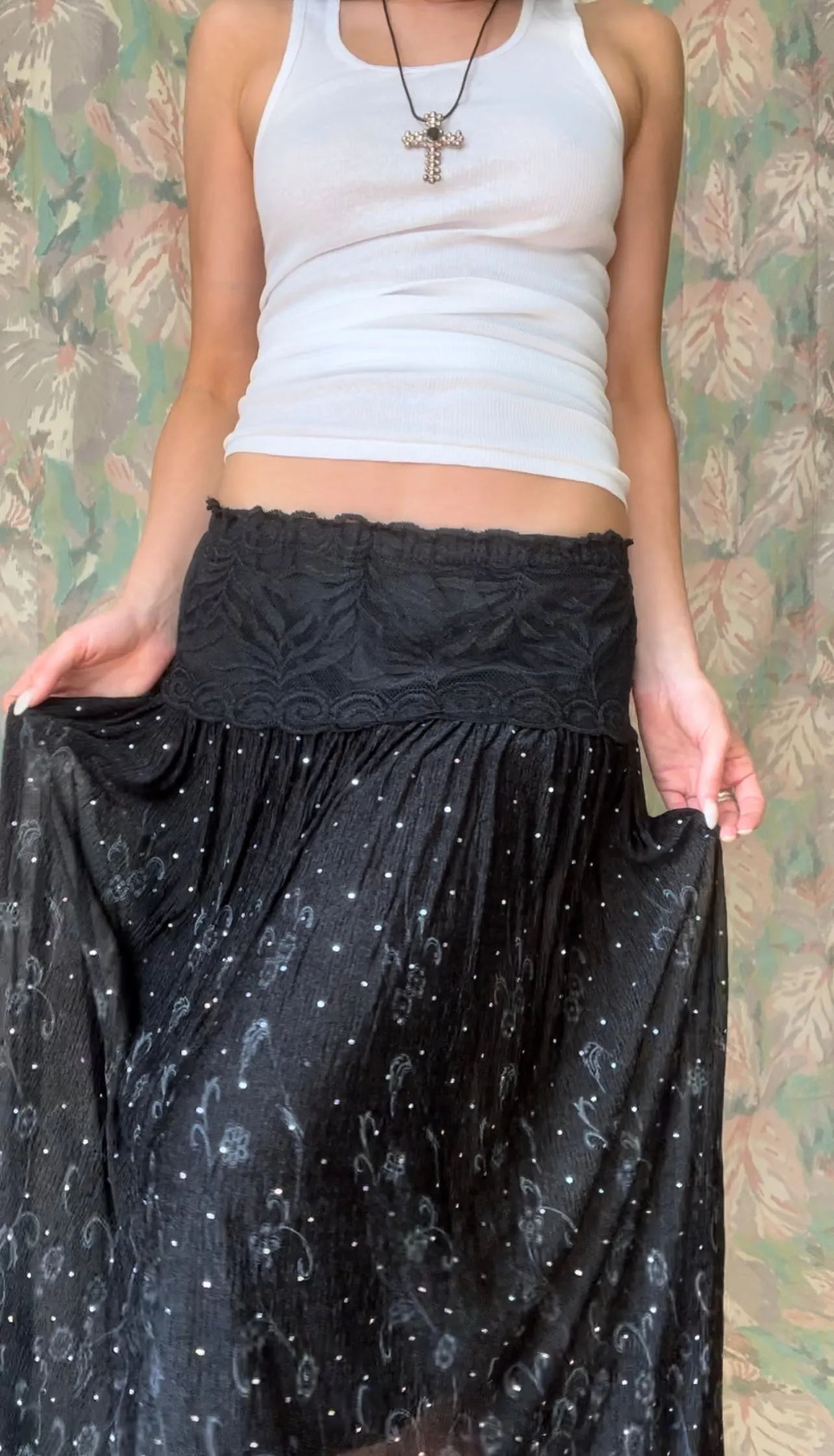 Disco Glitter Maxi Skirt