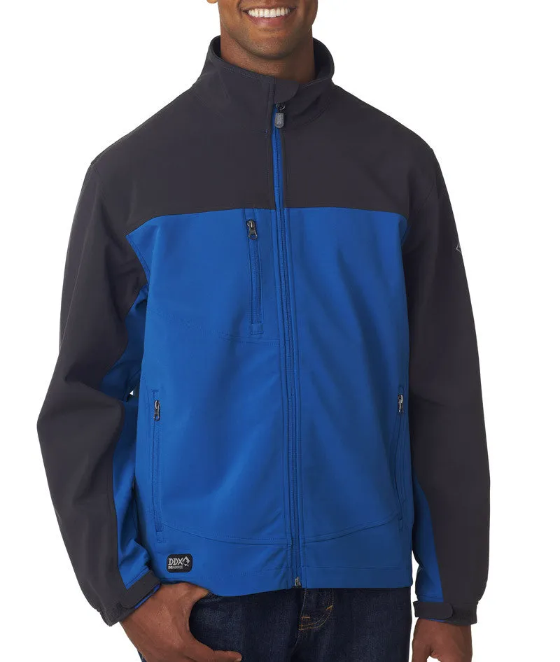 dri-duck adult motion soft-shell jacket - charcoal/tech blue (m)