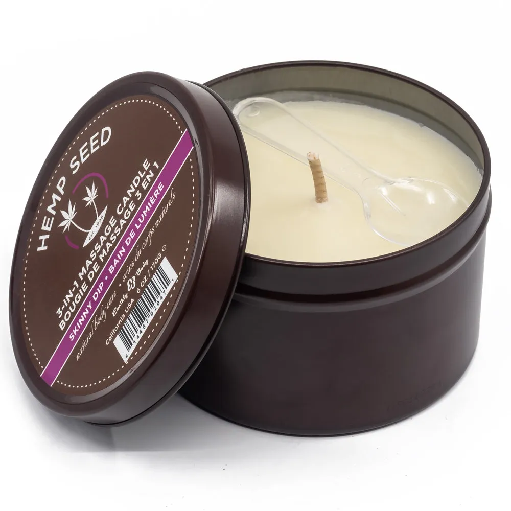 Earthly Body Hemp Seed 3-In-1 Massage Candle - Skinny Dip Scent