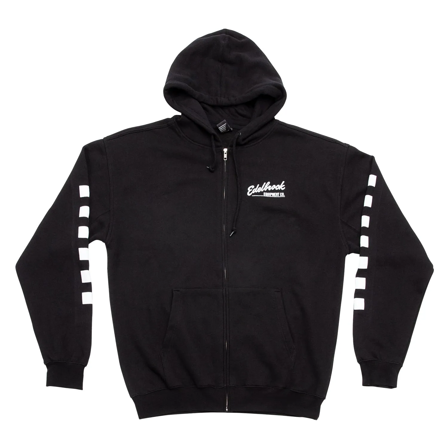 Edelbrock 289312 SWEATSHIRT; ZIP HOODIE CHECKERED PAST BLACK (L)