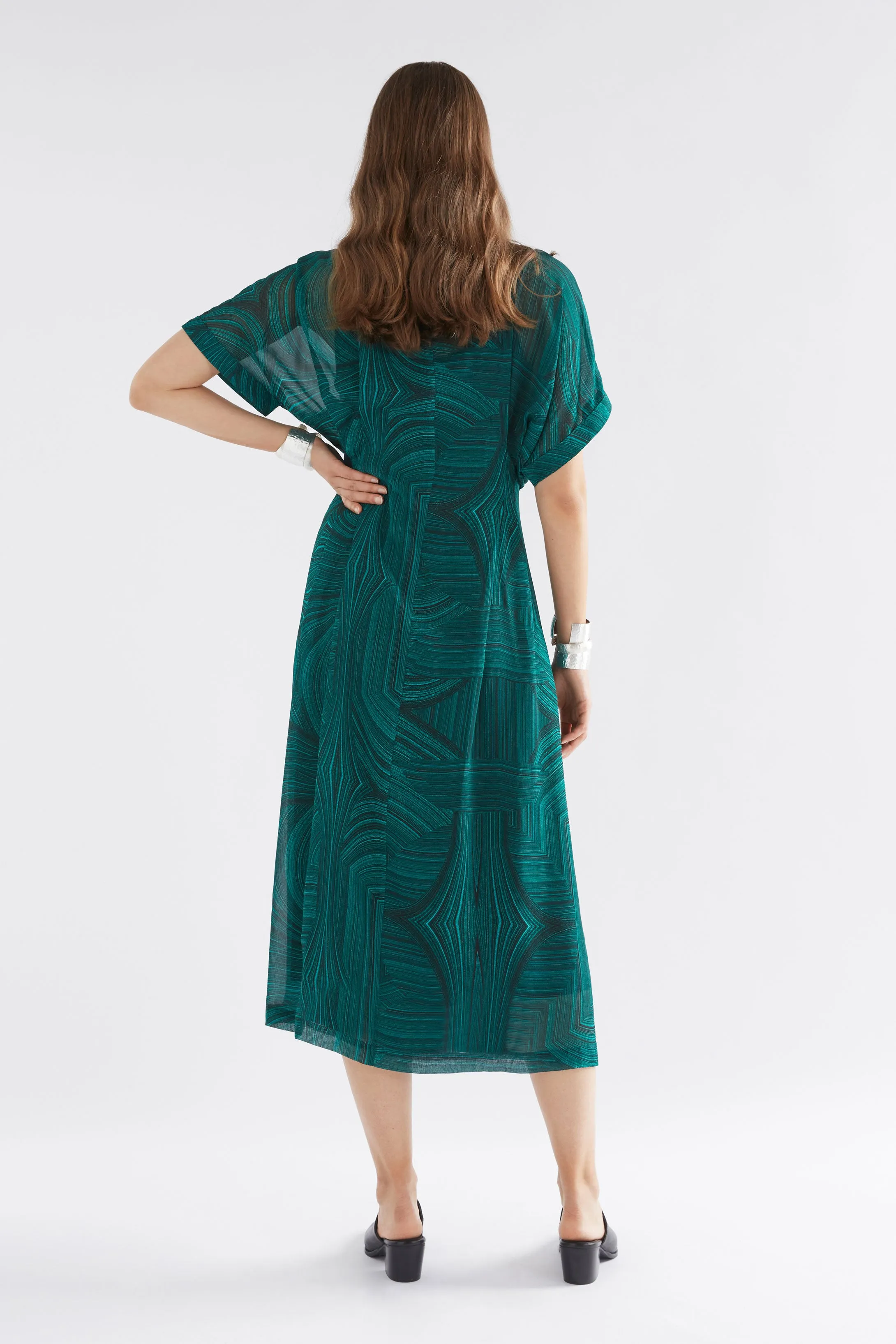 Elk Krava Sheer Dress - Malachite Print