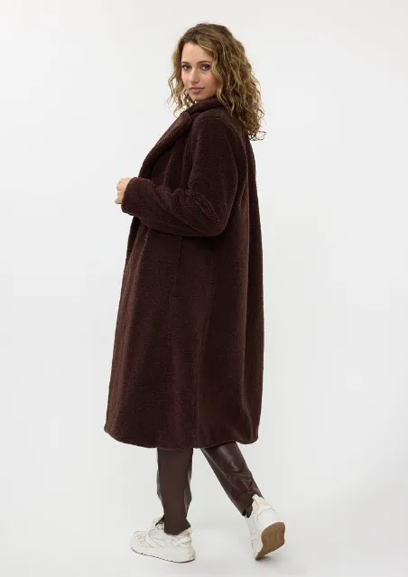 Esqualo Coat long Boucle | Chocolate