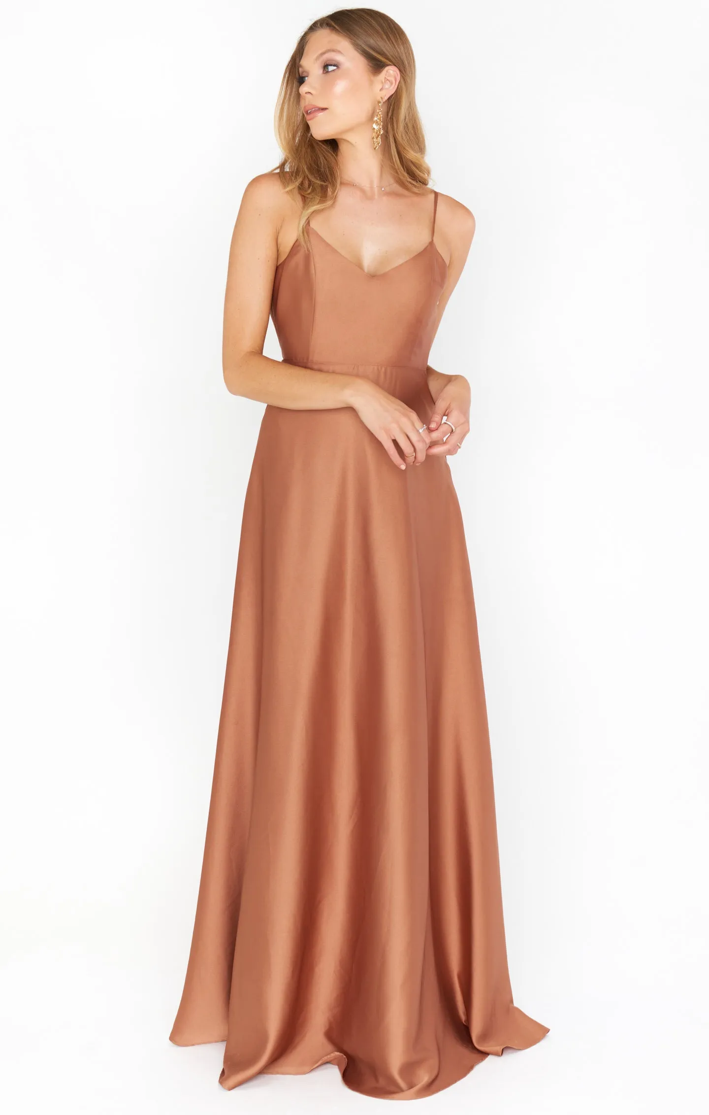 Faith Maxi Dress ~ Copper Luxe Satin