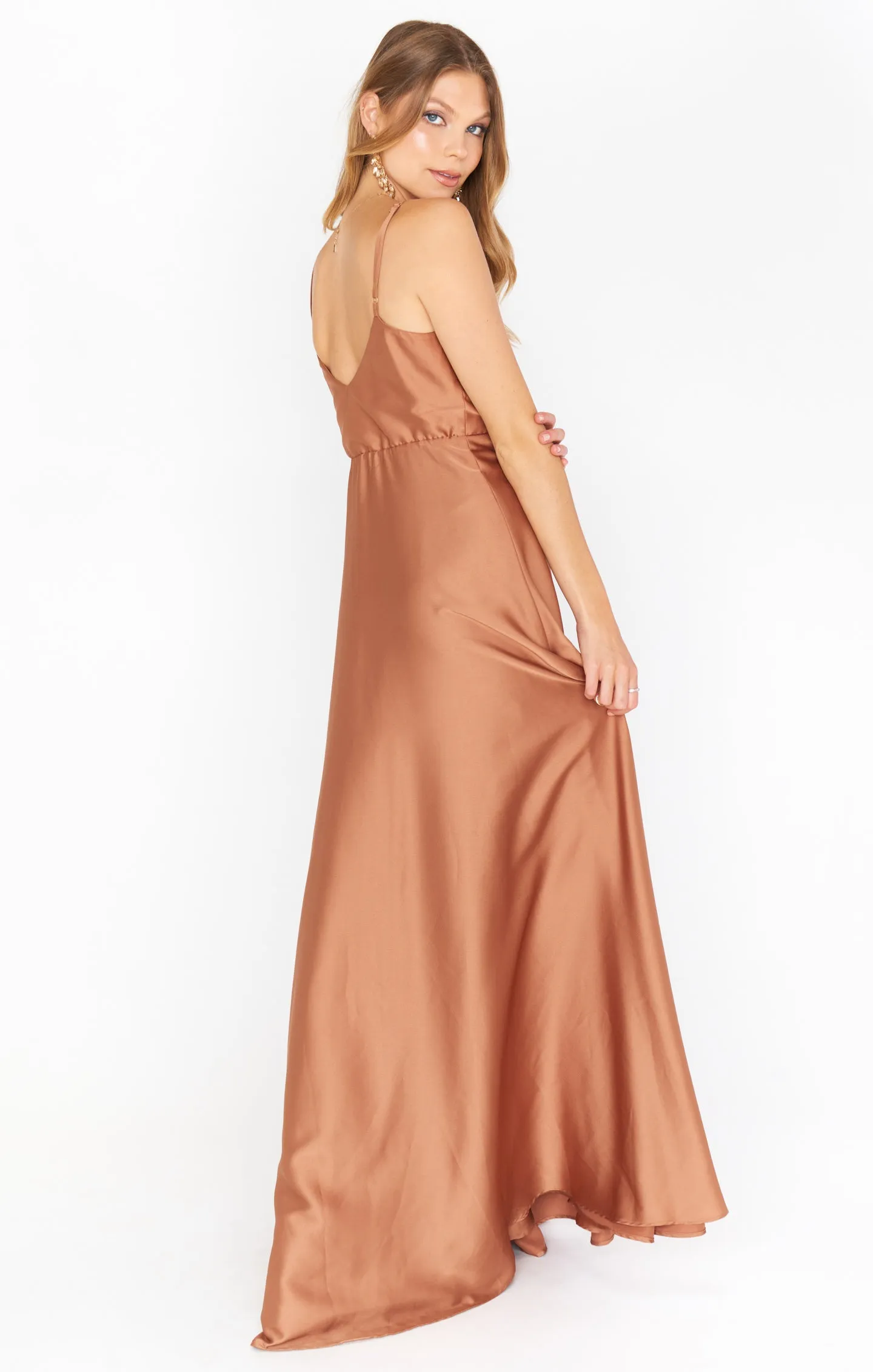 Faith Maxi Dress ~ Copper Luxe Satin