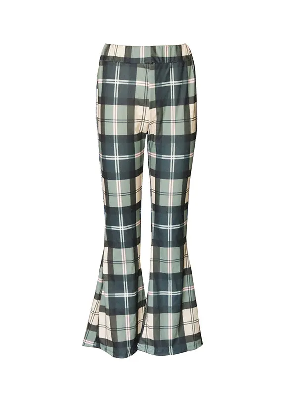 Flared Pants Plaid Pants Trousers