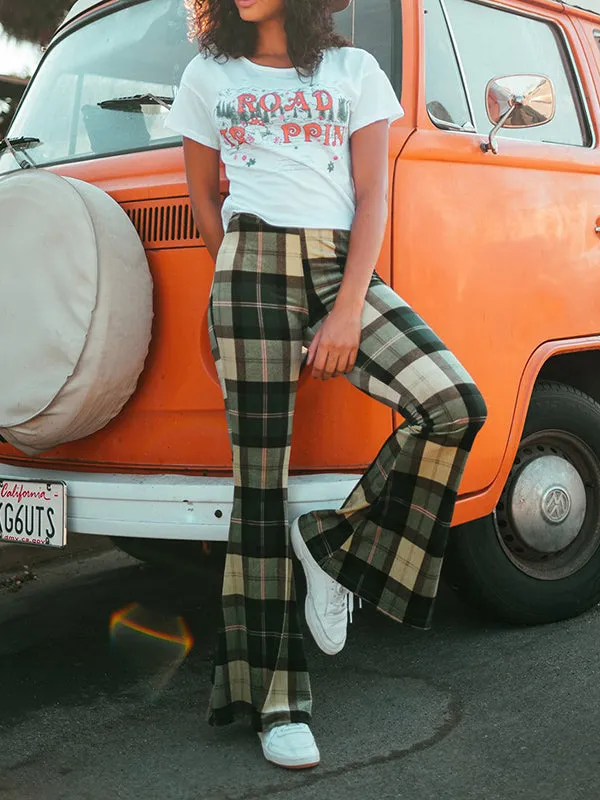 Flared Pants Plaid Pants Trousers