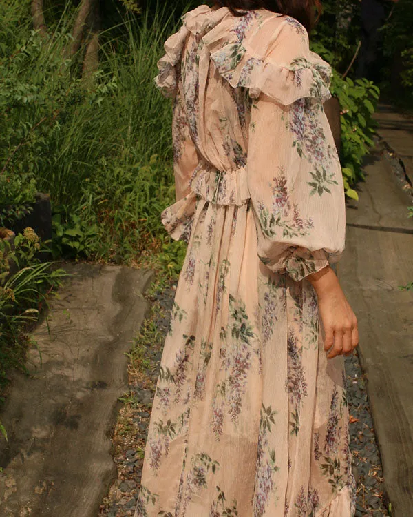 FLORAL CHIFFON GEORGETTE DRESS