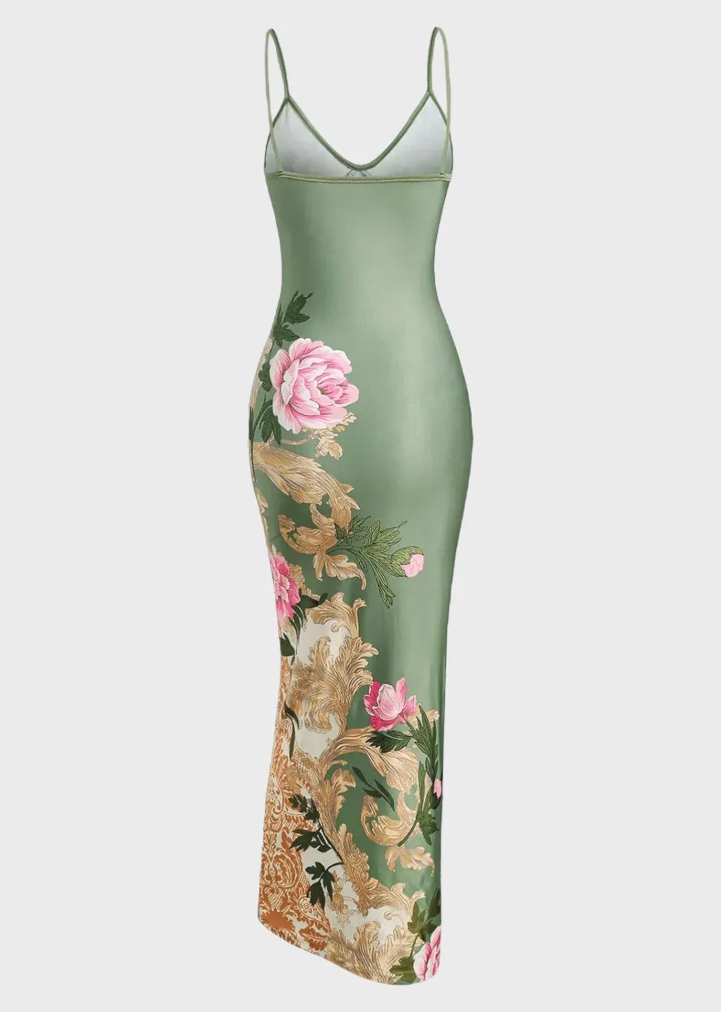 Floral Print Bodycon Maxi Dress