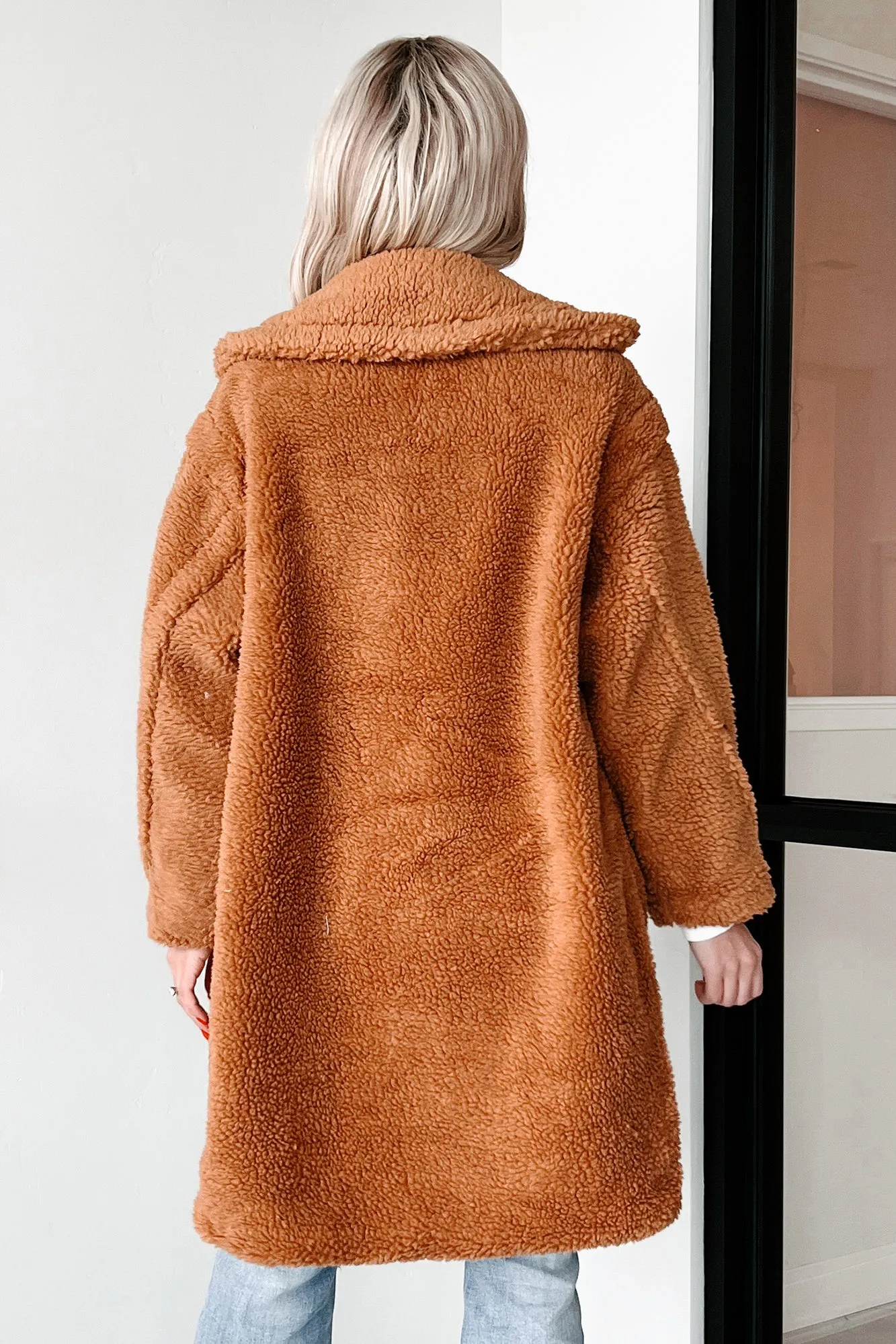 Frosty But Fabulous Oversized Sherpa Coat (Camel)