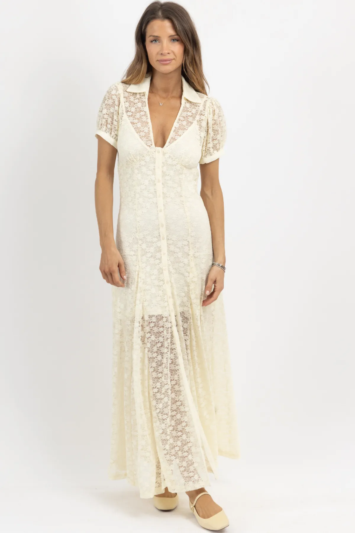 GIANNA CREAM LACE MAXI DRESS *BACK IN STOCK*