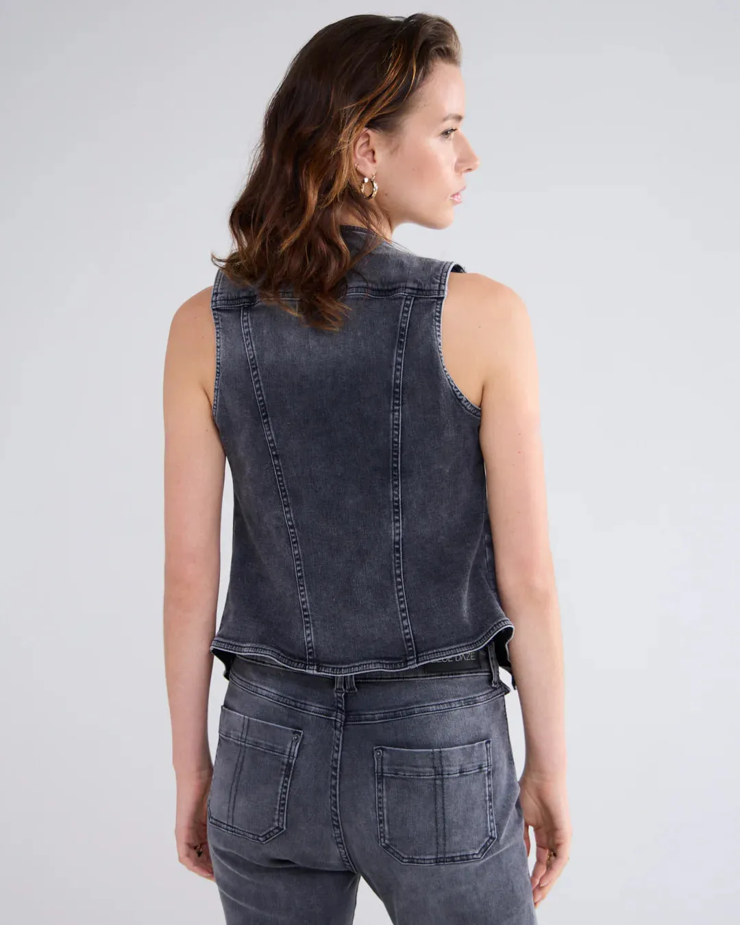 Gilet in Black Denim