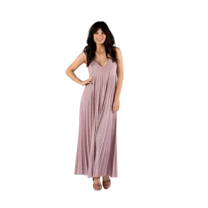 Glitter Pleat Maxi Old Rose