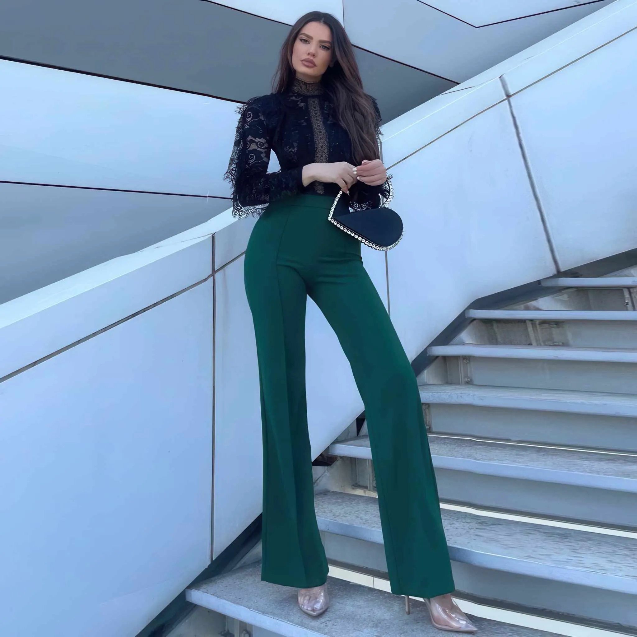 Glow Chic's High-Waisted Flared Trousers