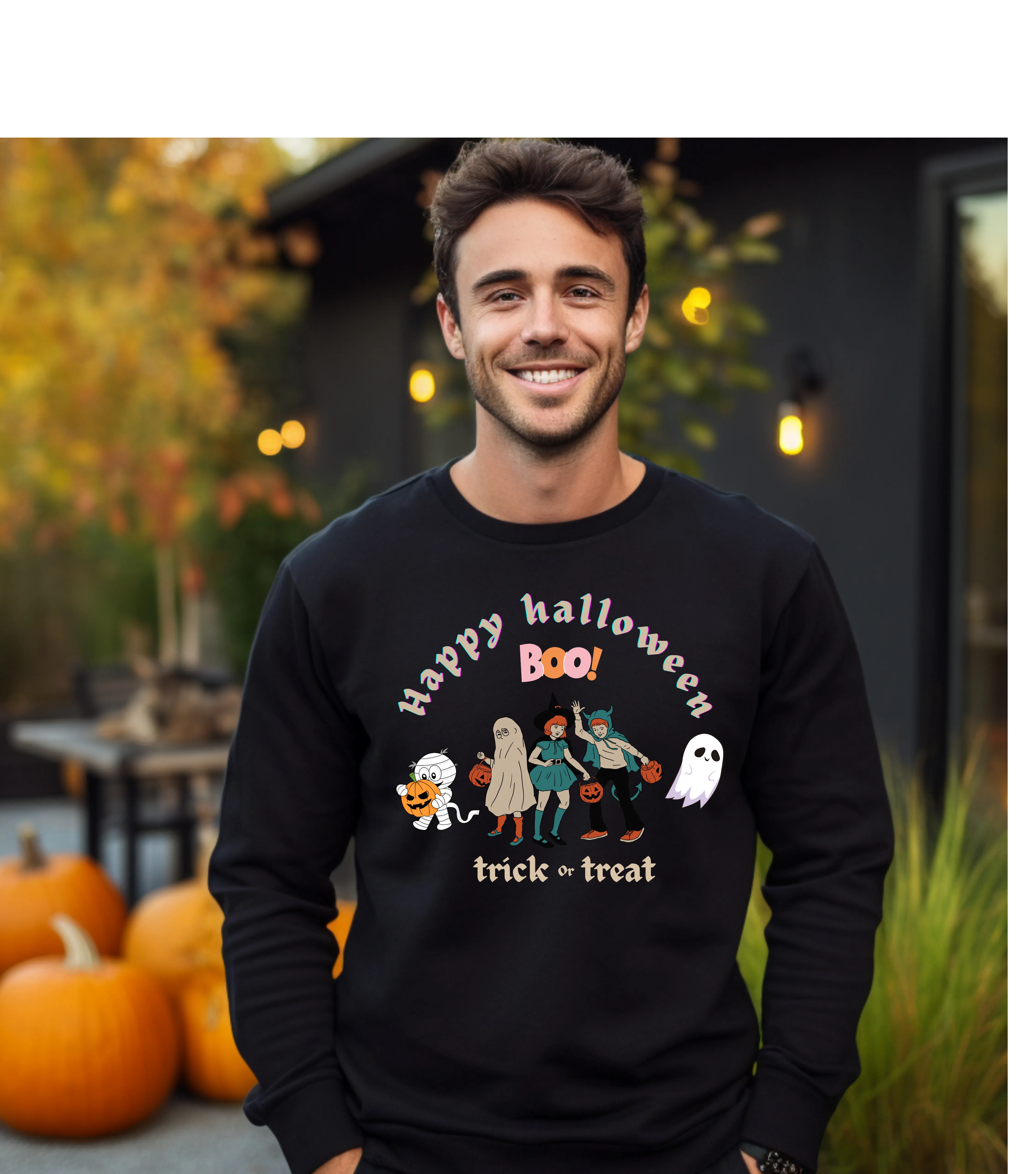 Happy hallloween Boo trick or treat sweatshirt