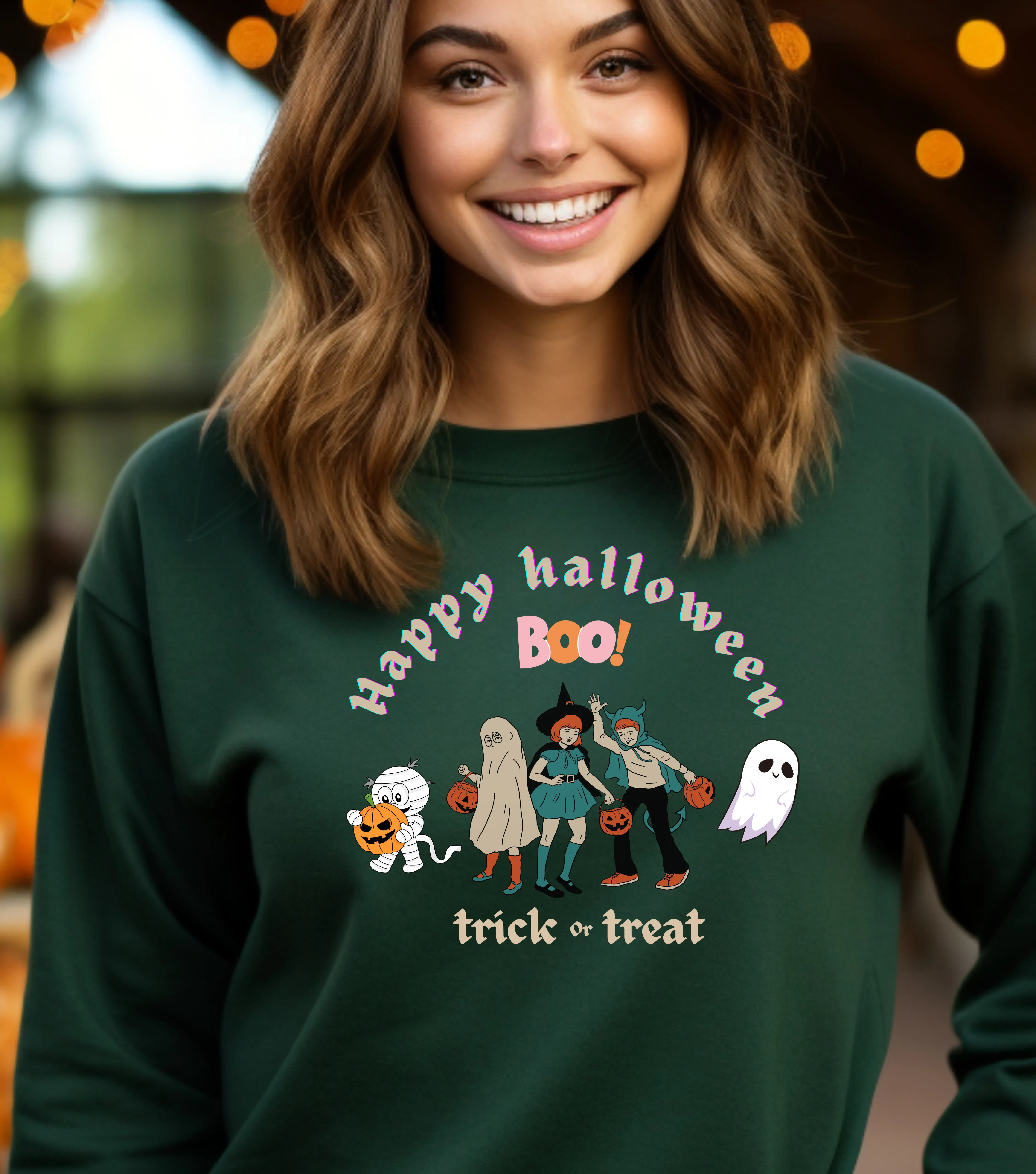 Happy hallloween Boo trick or treat sweatshirt