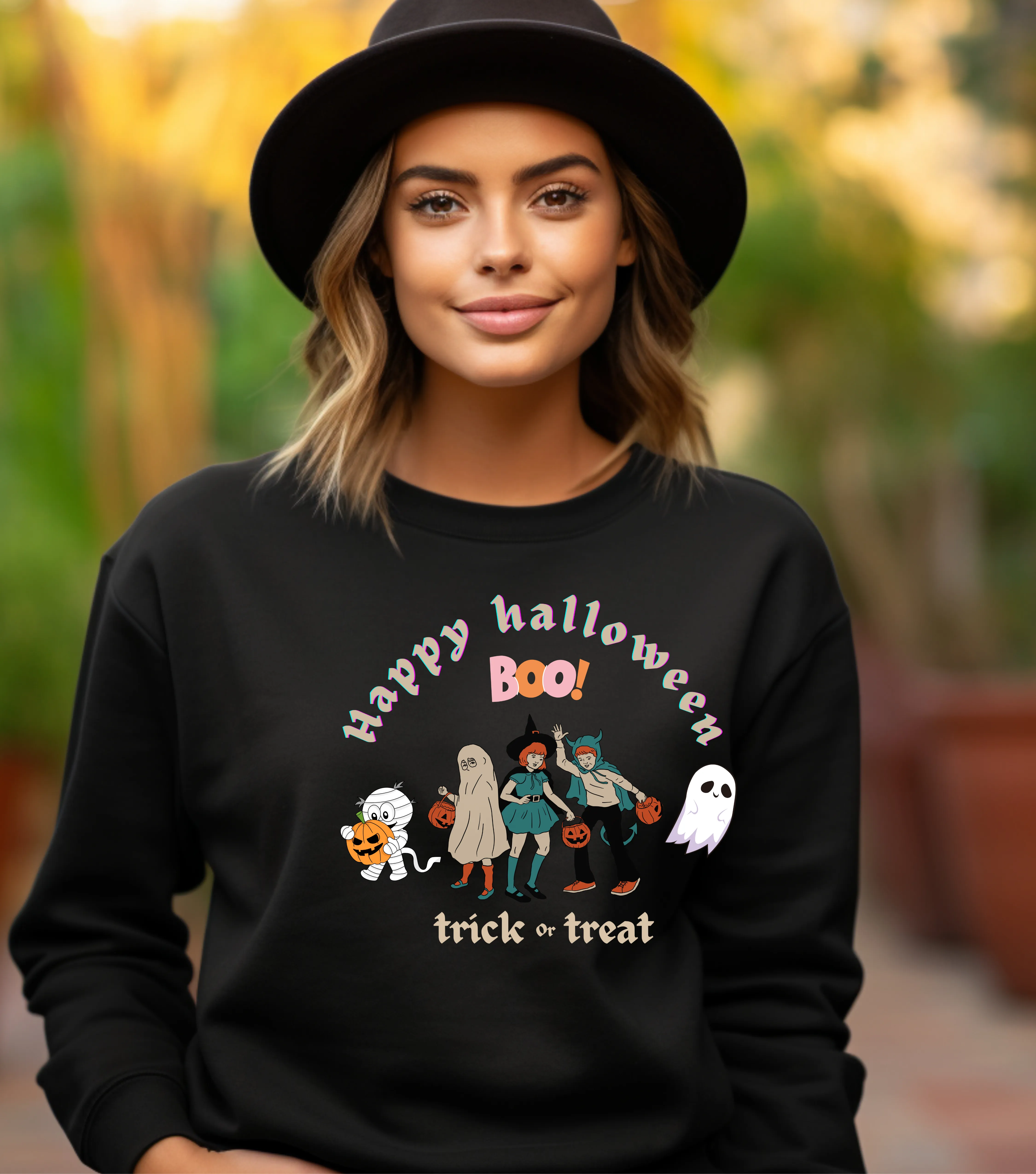 Happy hallloween Boo trick or treat sweatshirt