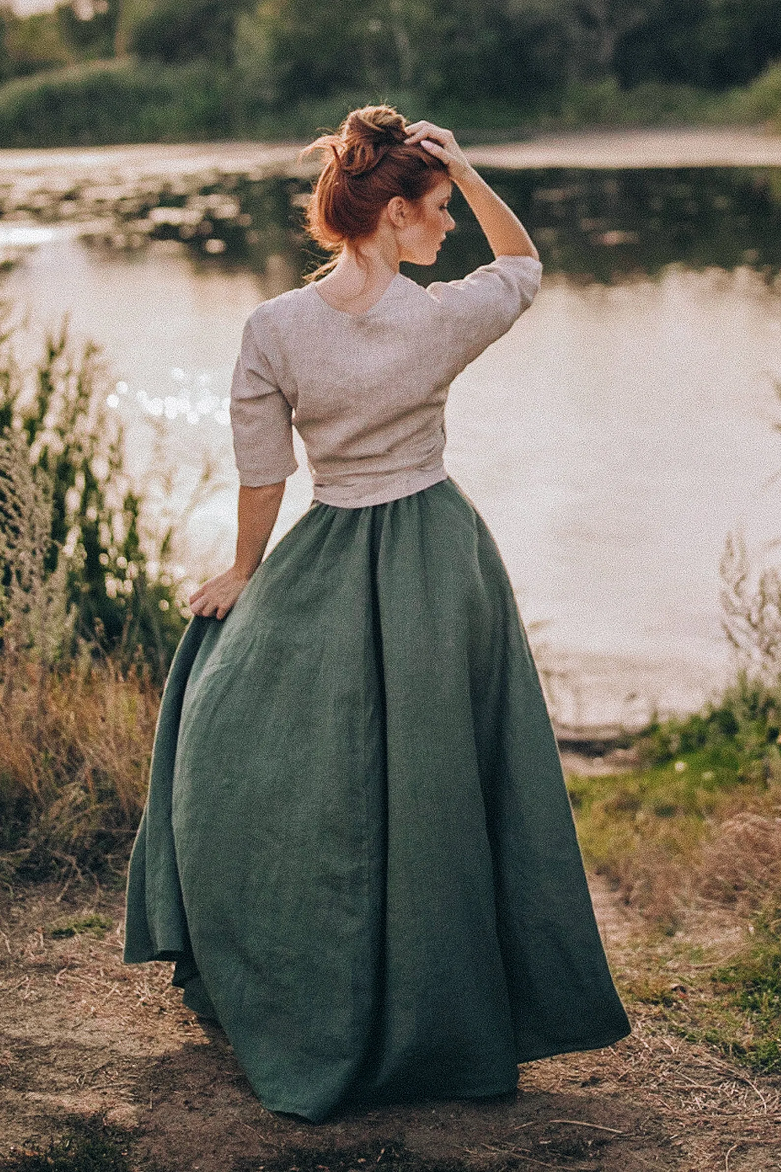 Heavyweight Linen Maxi Skirt