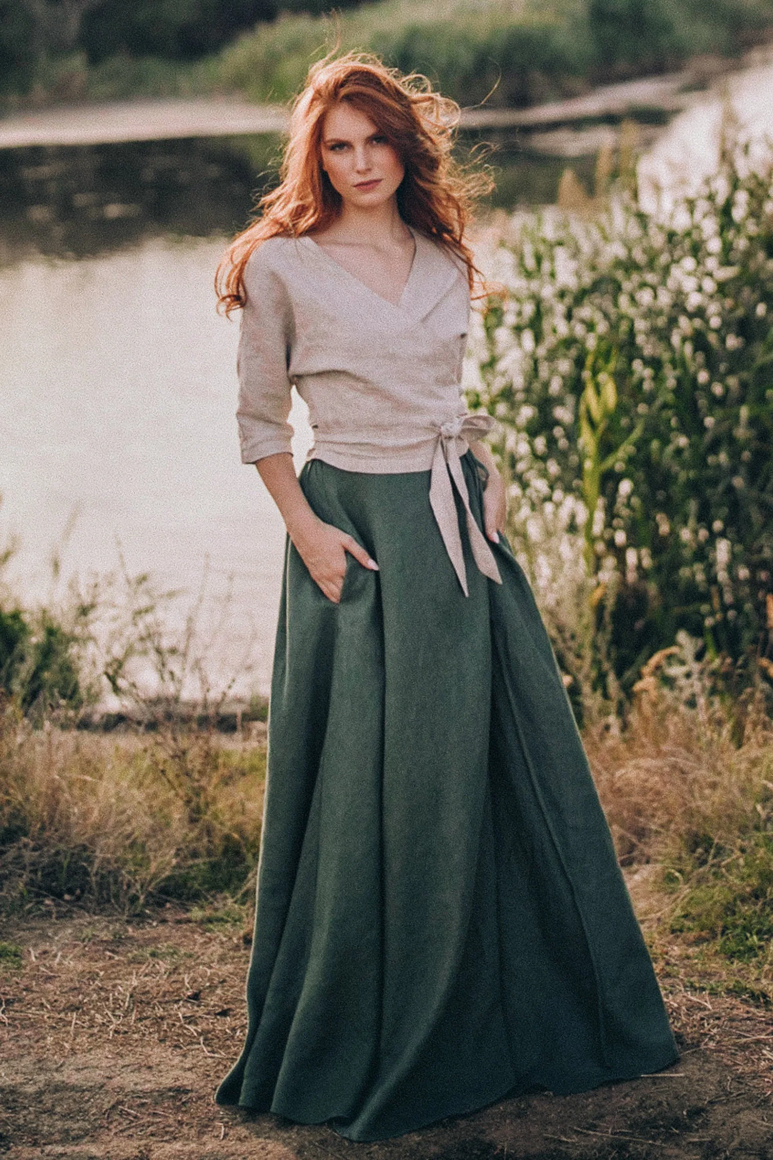 Heavyweight Linen Maxi Skirt