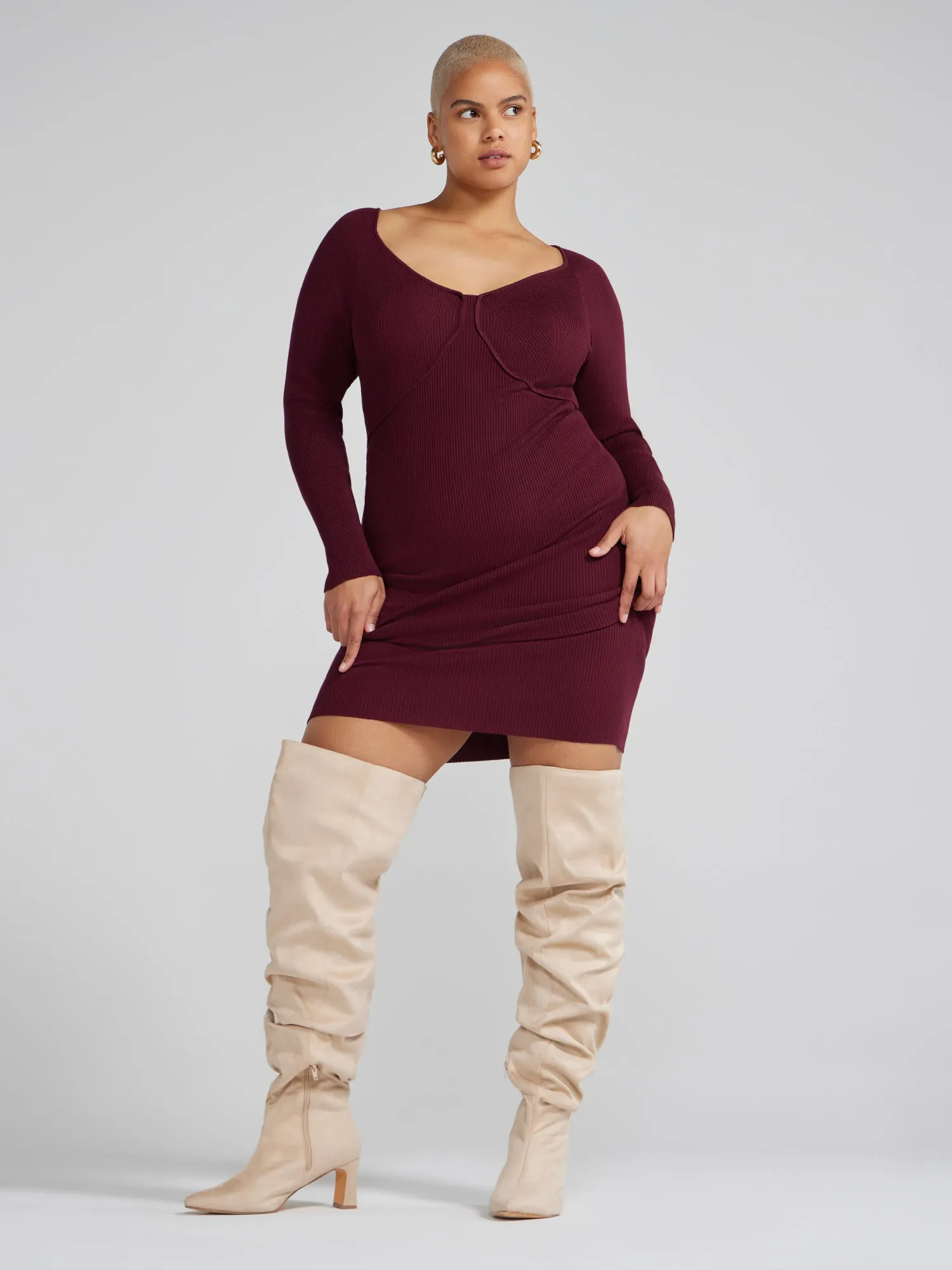 Hera Faux Suede Thigh-High Slouch Wide Calf Boots