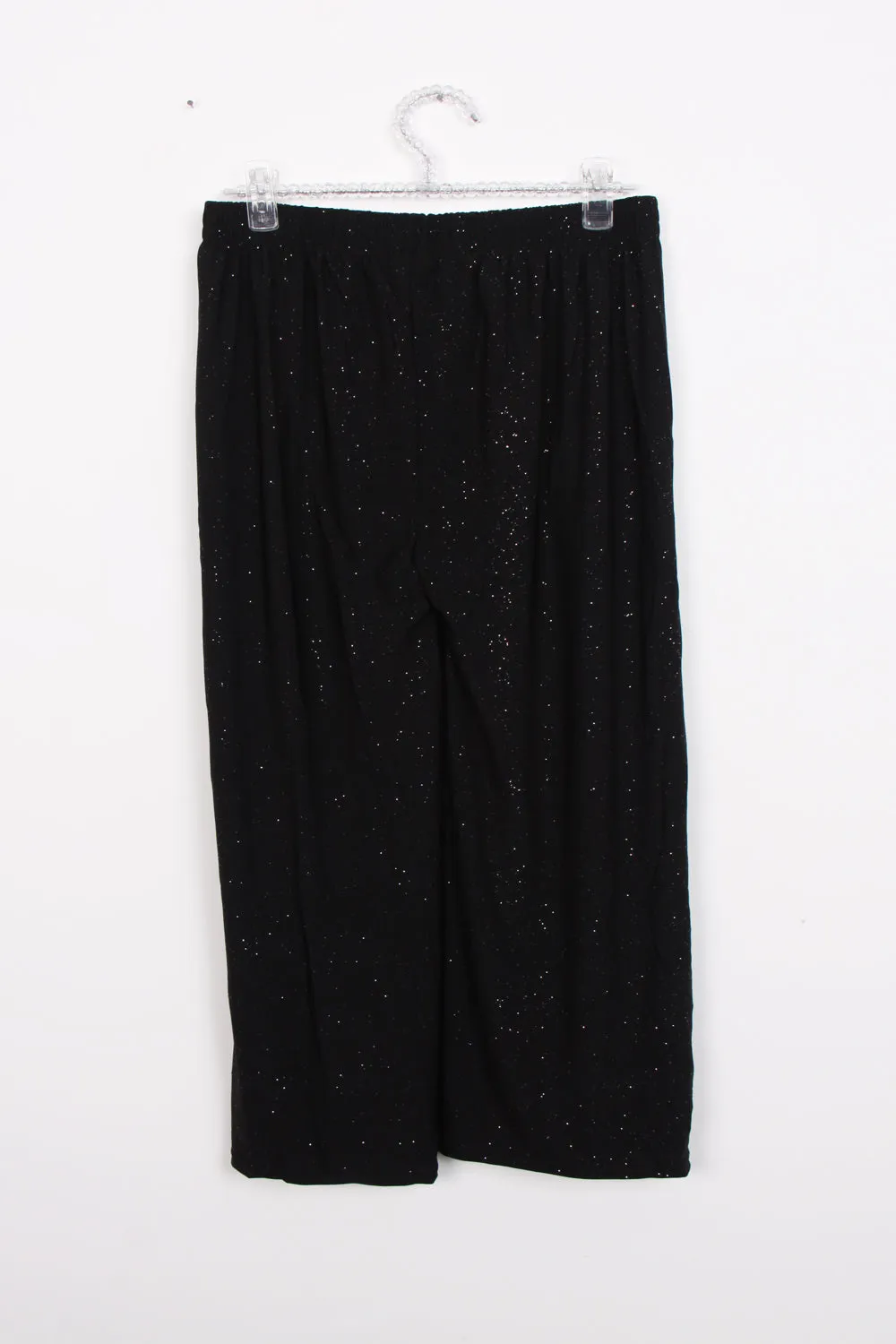 High Waist Sparkly Full Length Wide Leg Culotte Trouser