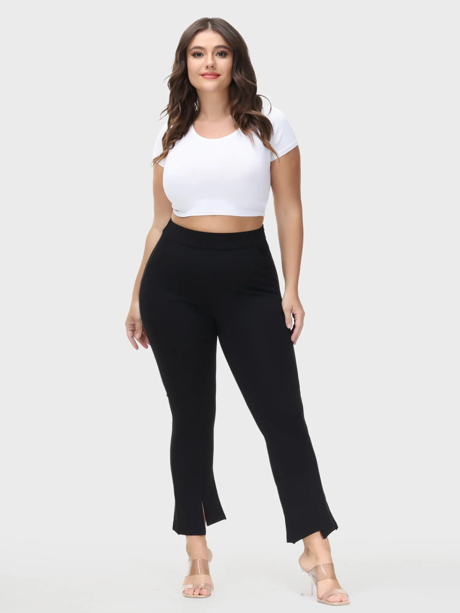 High-Waisted Skinny Stretch Pencil Pants with Pockets