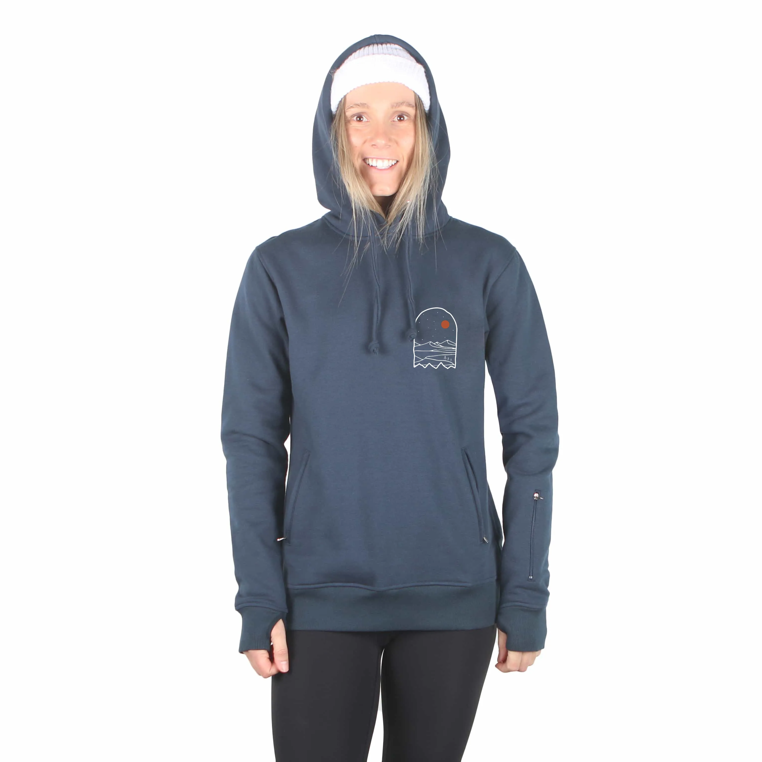 I Ride Sideways Inside DWR Sig Fit Hoodie Womens Navy