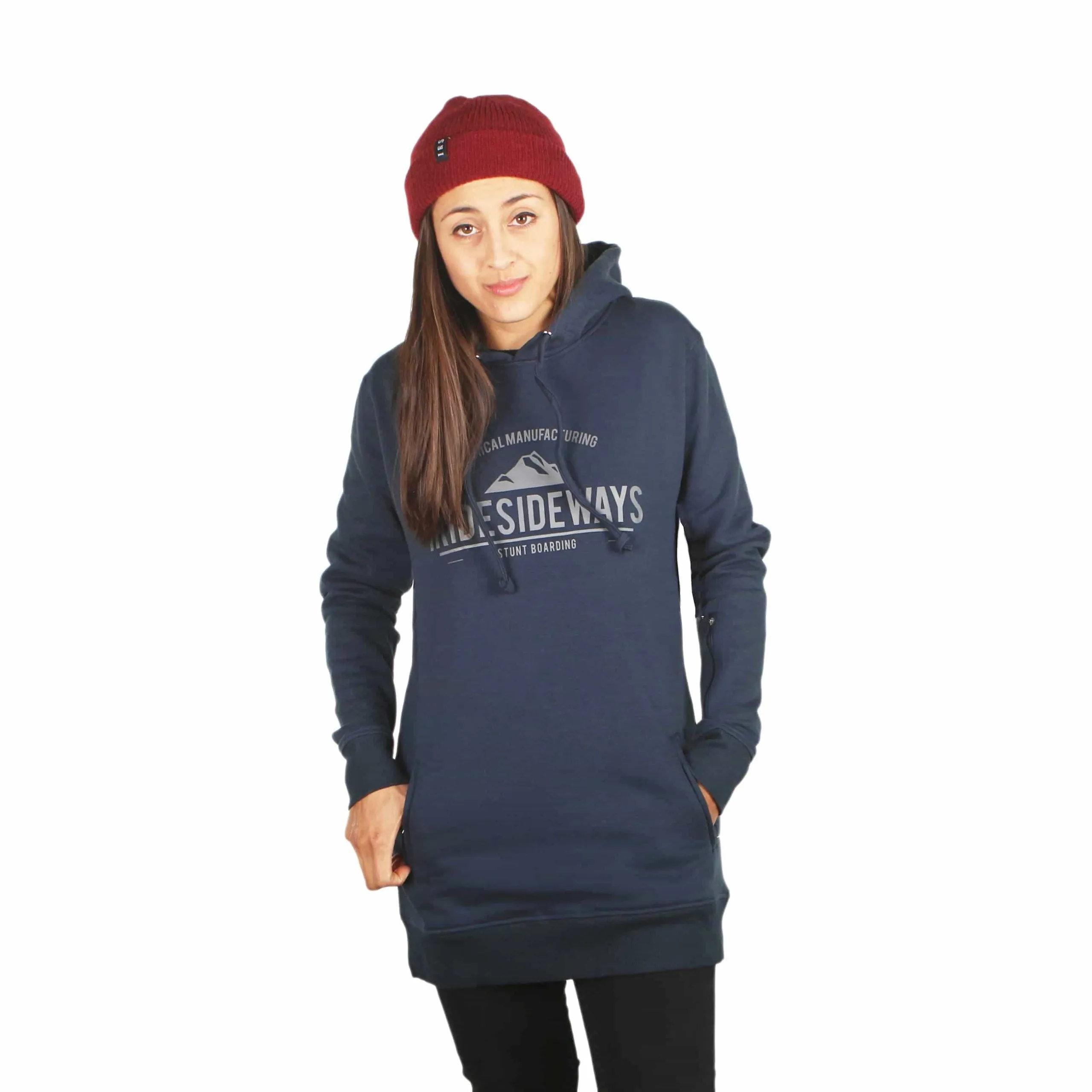 I Ride Sideways Inside DWR Sig Fit Hoodie Womens Navy