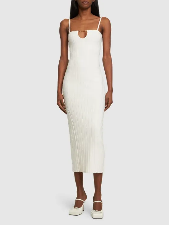 Jacquemus   La Robe Sierra Bretelles knit midi dress 