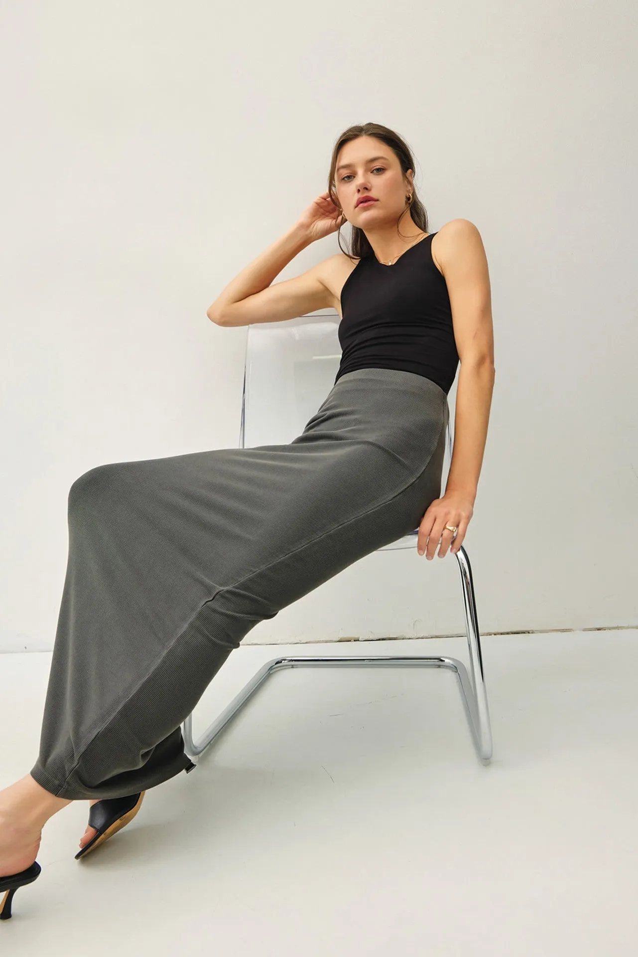 JERSEY KNIT MAXI SKIRT