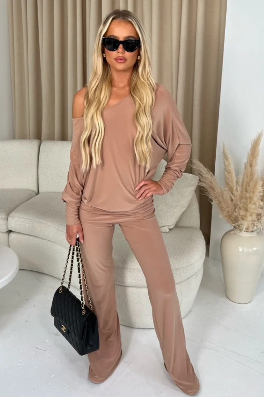 Joanna camel long sleeve loungewear set