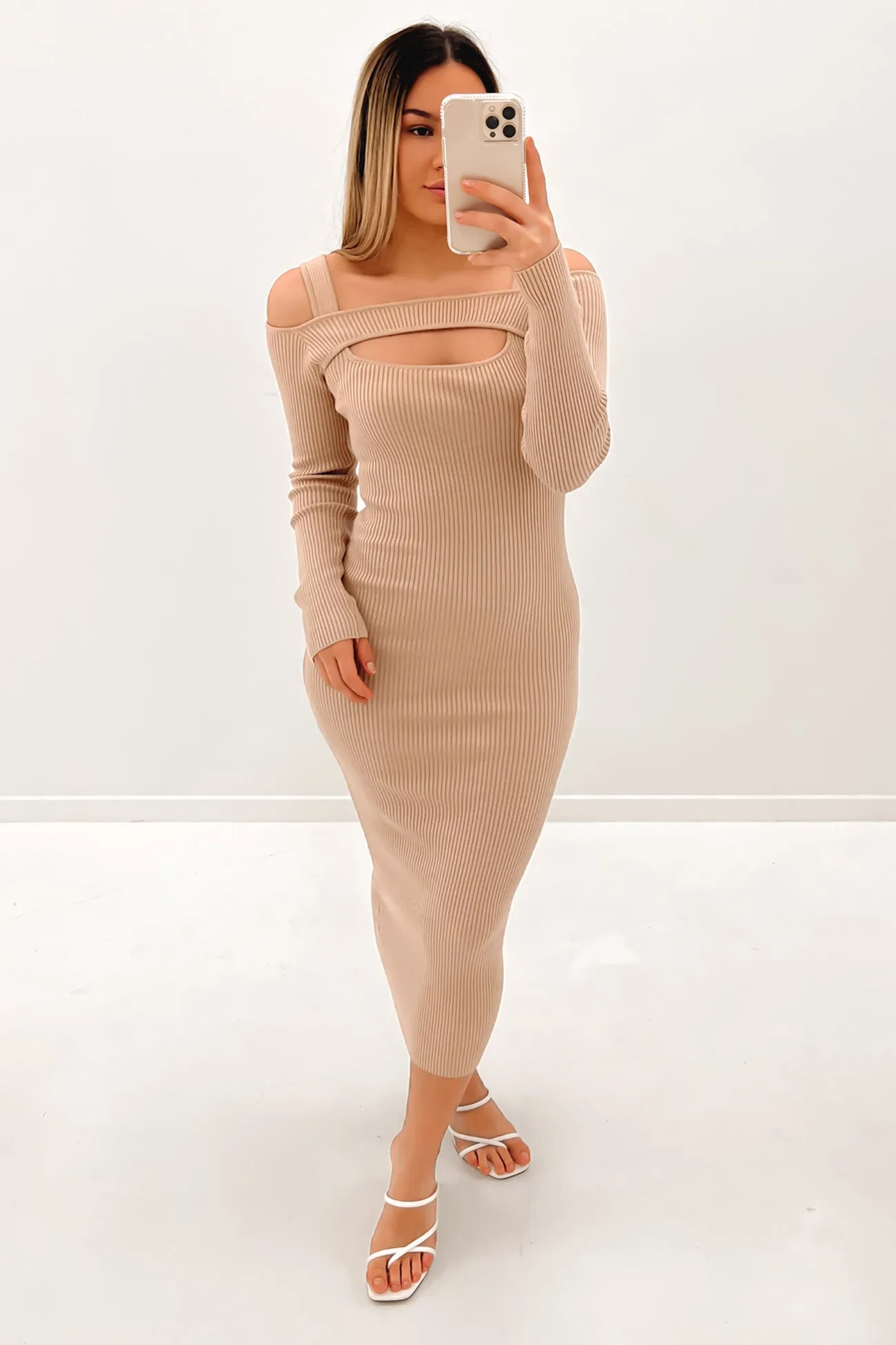 Kamryn Midi Dress Nude