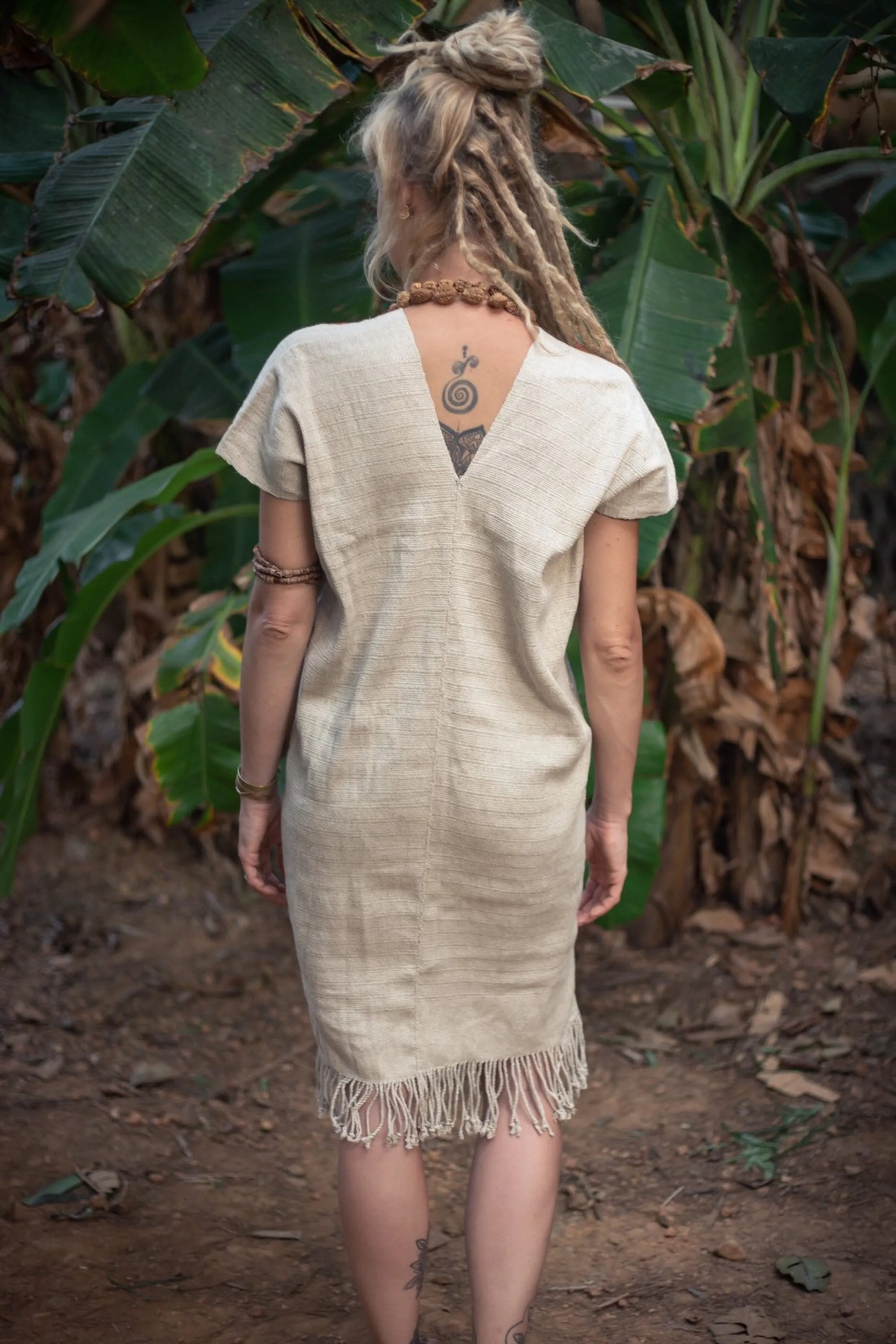 Karen Hill Tribe Kaftan ⋙⋘ Handwoven Hemp