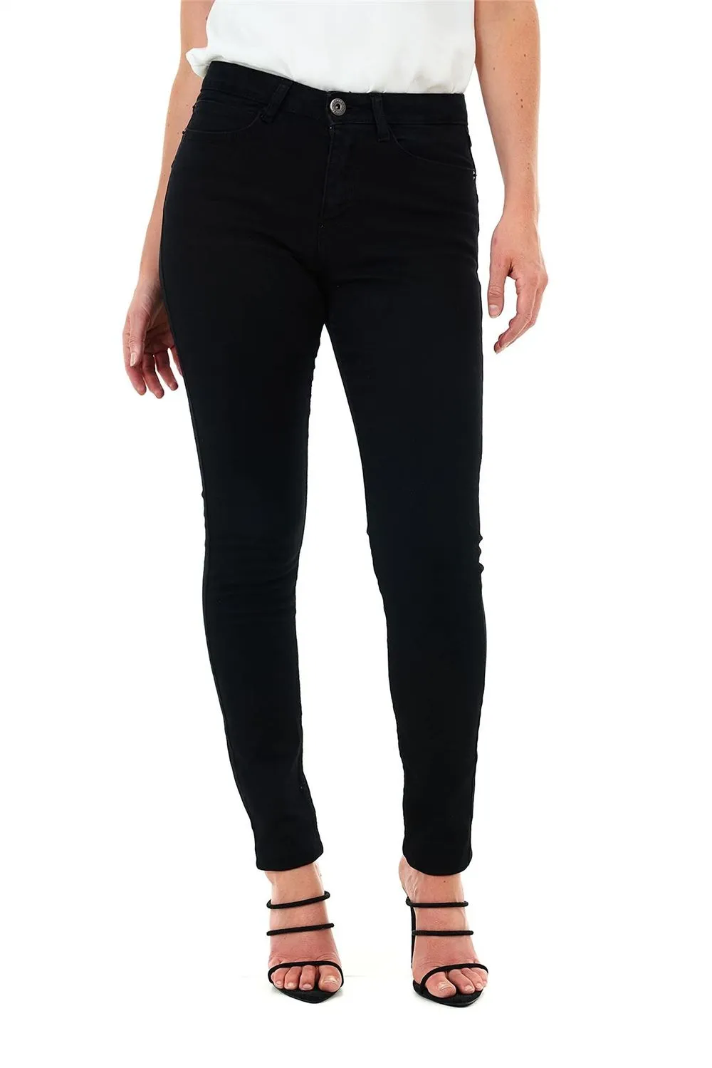 Ladies 5 Pocket Skinny Jean BLACK 14