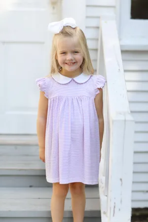 Lavender Stripe Knit Angel Wing Dress