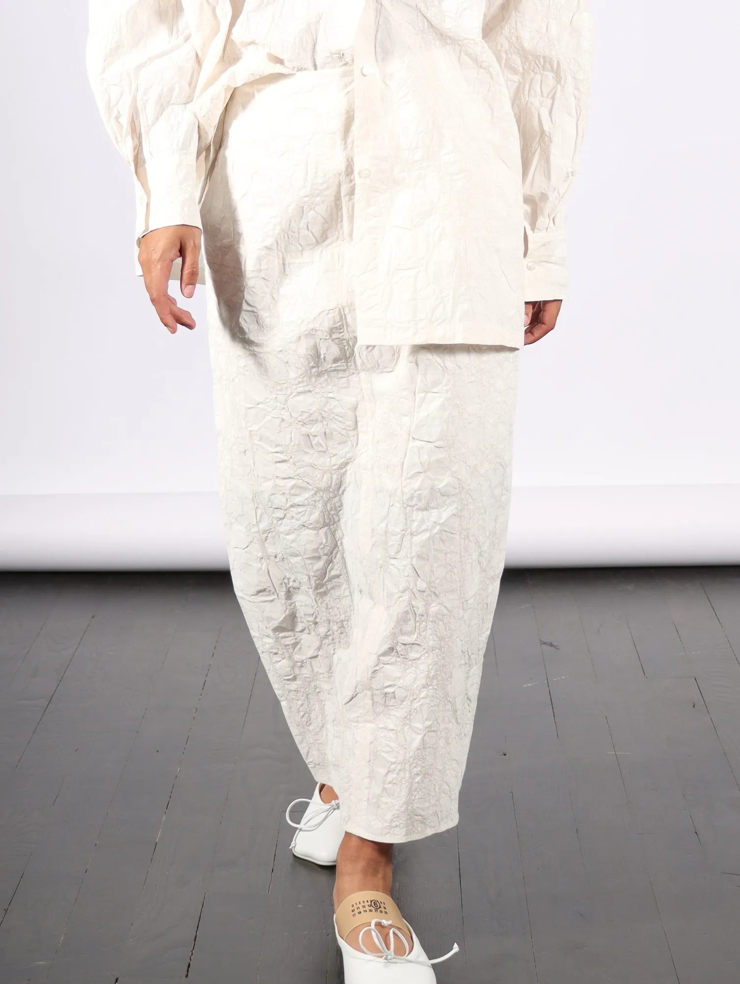 Long Skirt in White Paint by Dawei