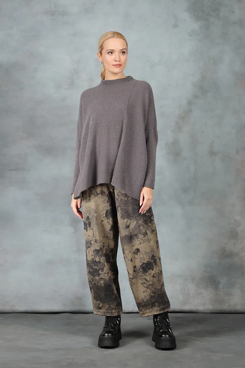 Loose Silver Sage Marble Cotton Trousers