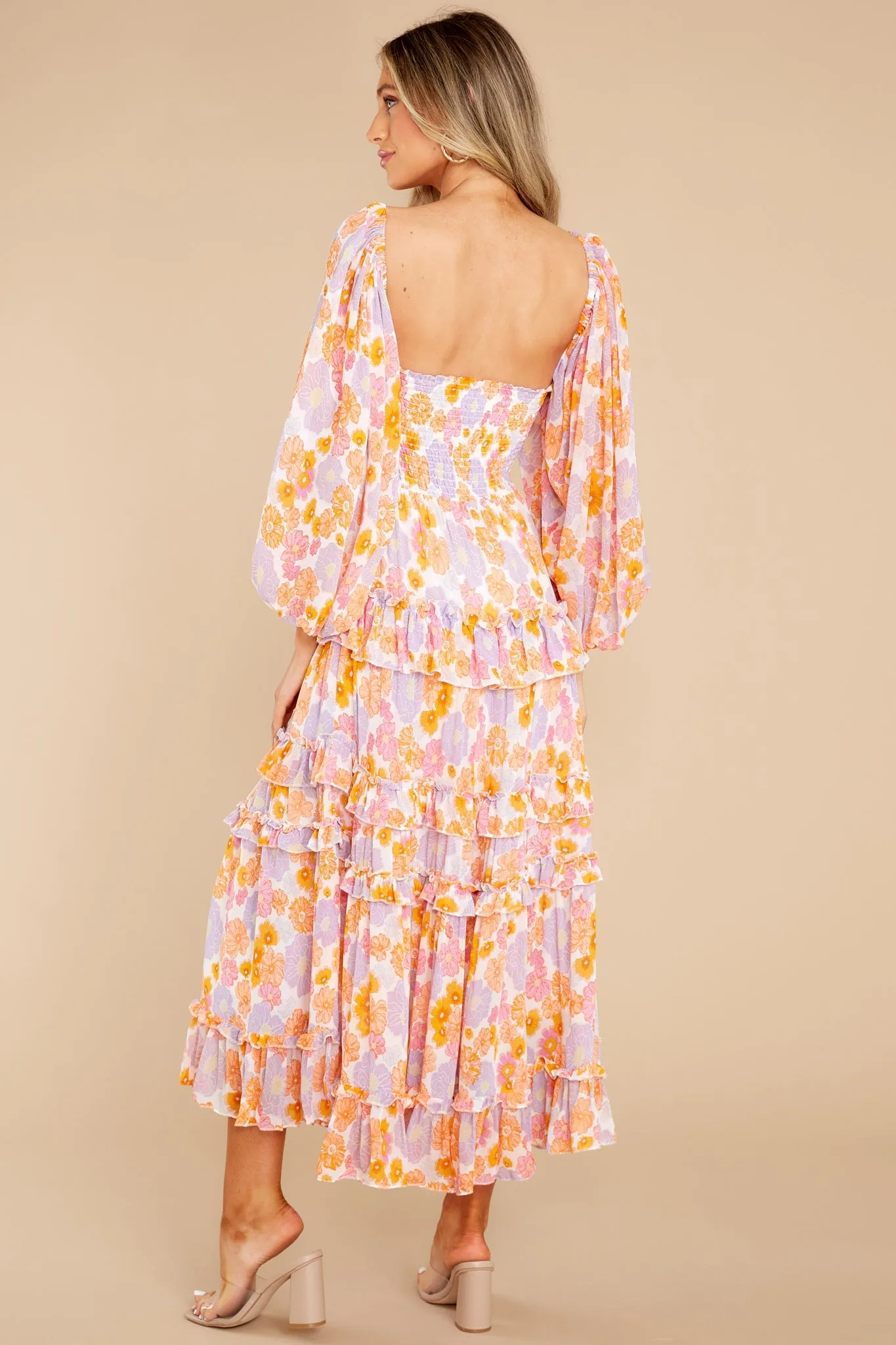 Lourdes Digital Flowers Long Dress