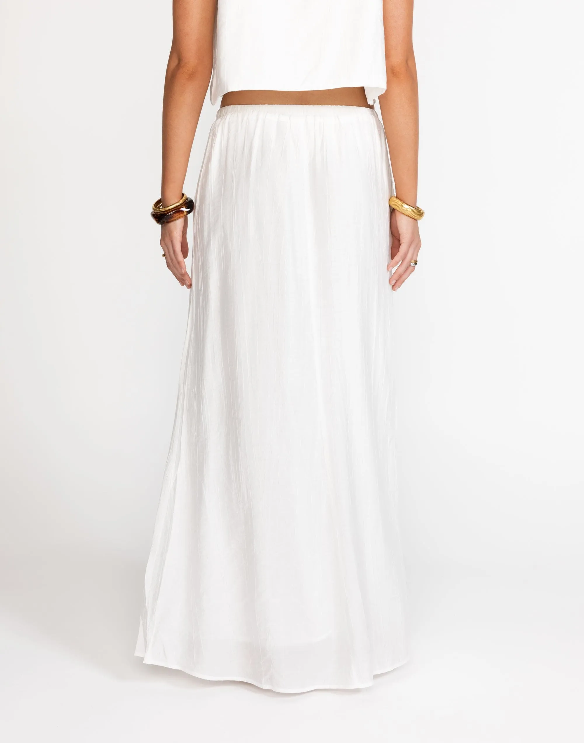 Madi Maxi Skirt (White)