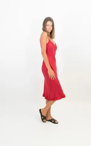 MARILYN LUXE SILK DRESS - RED