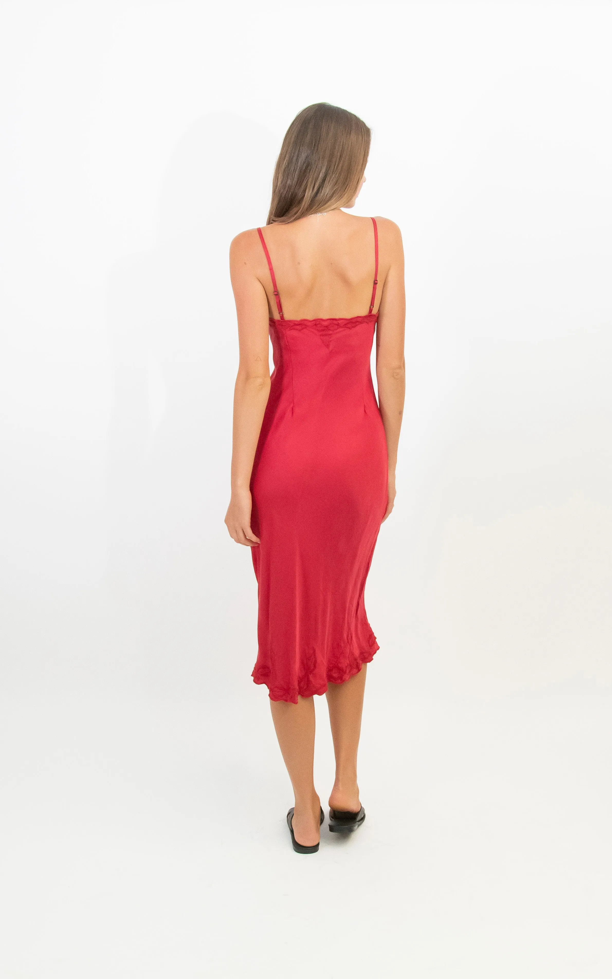 MARILYN LUXE SILK DRESS - RED