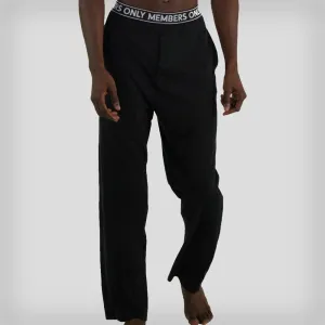 Members Only Men's Jersey Sleep Pant Logo Elastic - Black