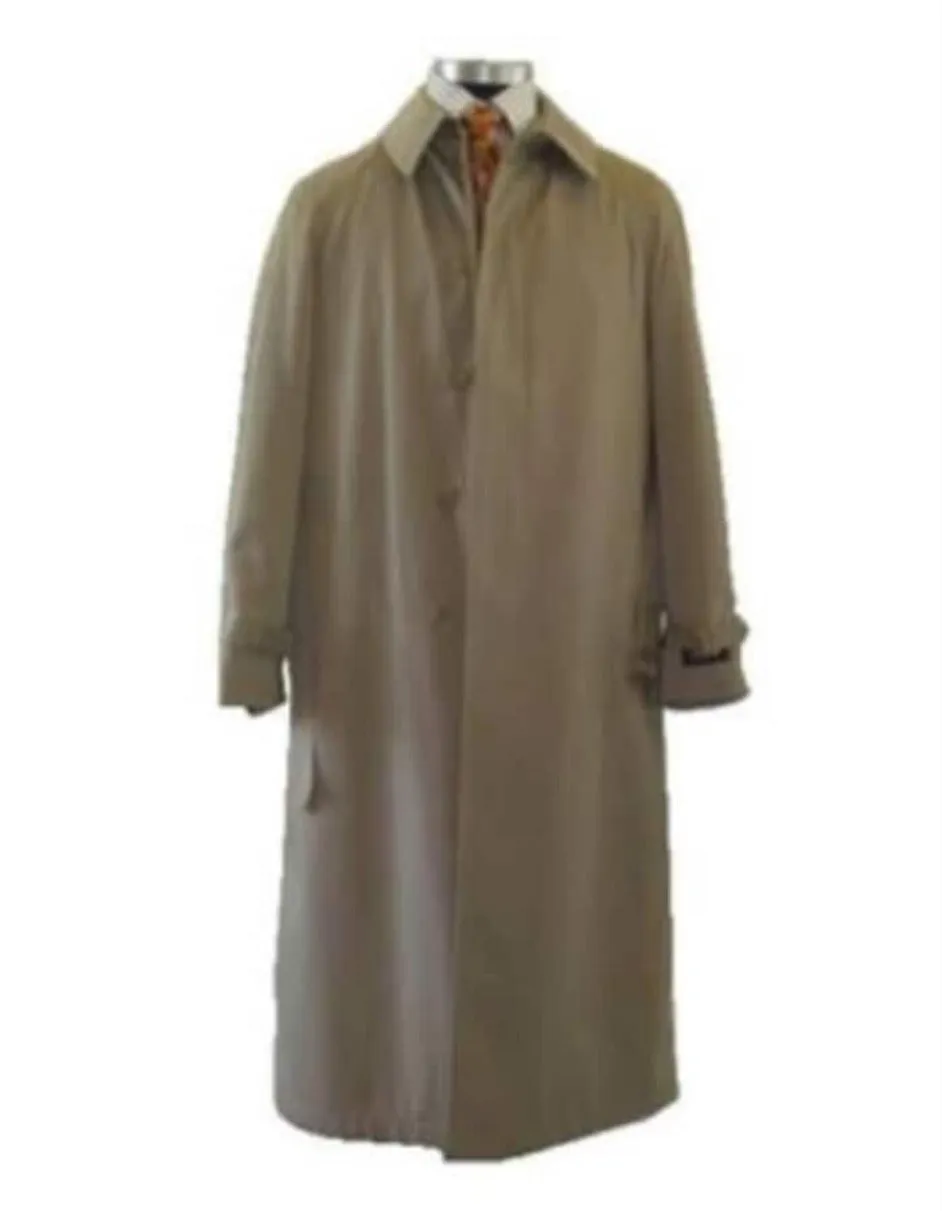 Mens Overcoat - Topcoat For Men - Winter Fabric - Single-breasted belt closure Tan Mens 1930s Overcoat