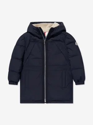 Moncler Enfant Boys Down Padded Truyere Long Parka in Navy