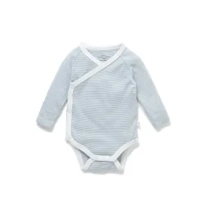 MORI Long Sleeve Kimono Bodysuit - Blue