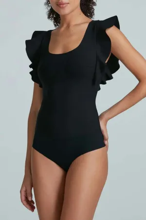 Neoprene Ruffle Bodysuit