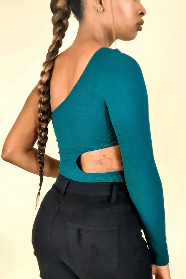 Never Envious Emerald Green Side Cut Out Bodysuit