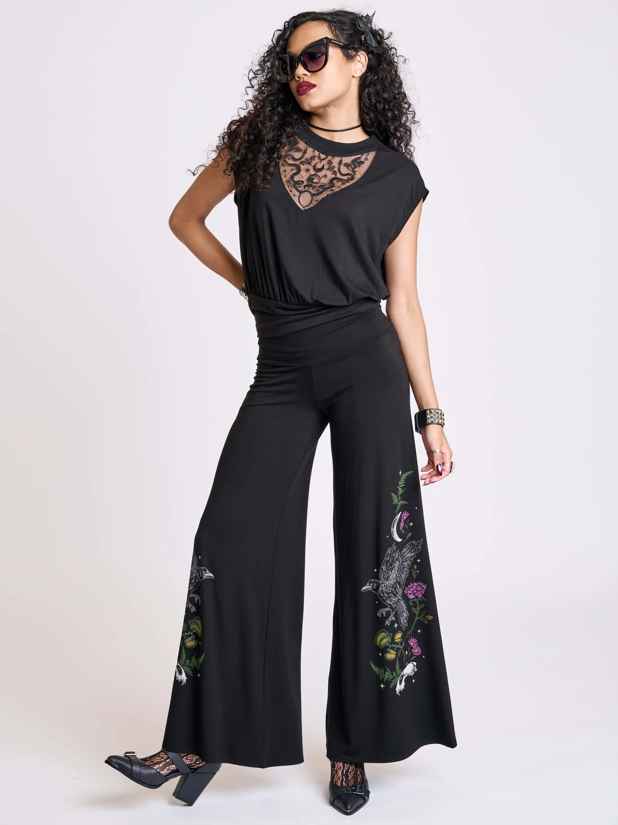 Night Raven Palazzo Pants