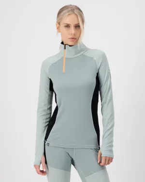 Olympus Merino Base Layer 1/2 Zip Long Sleeve - Glacier / Dew / Black