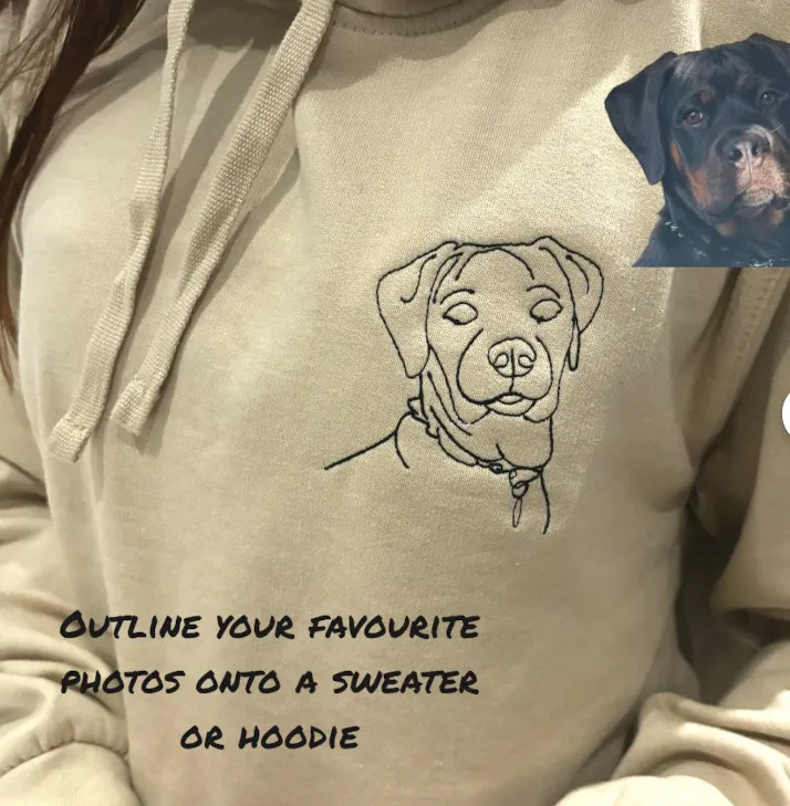 Outline PET portrait tshirt, sweatshirt or hoodie.