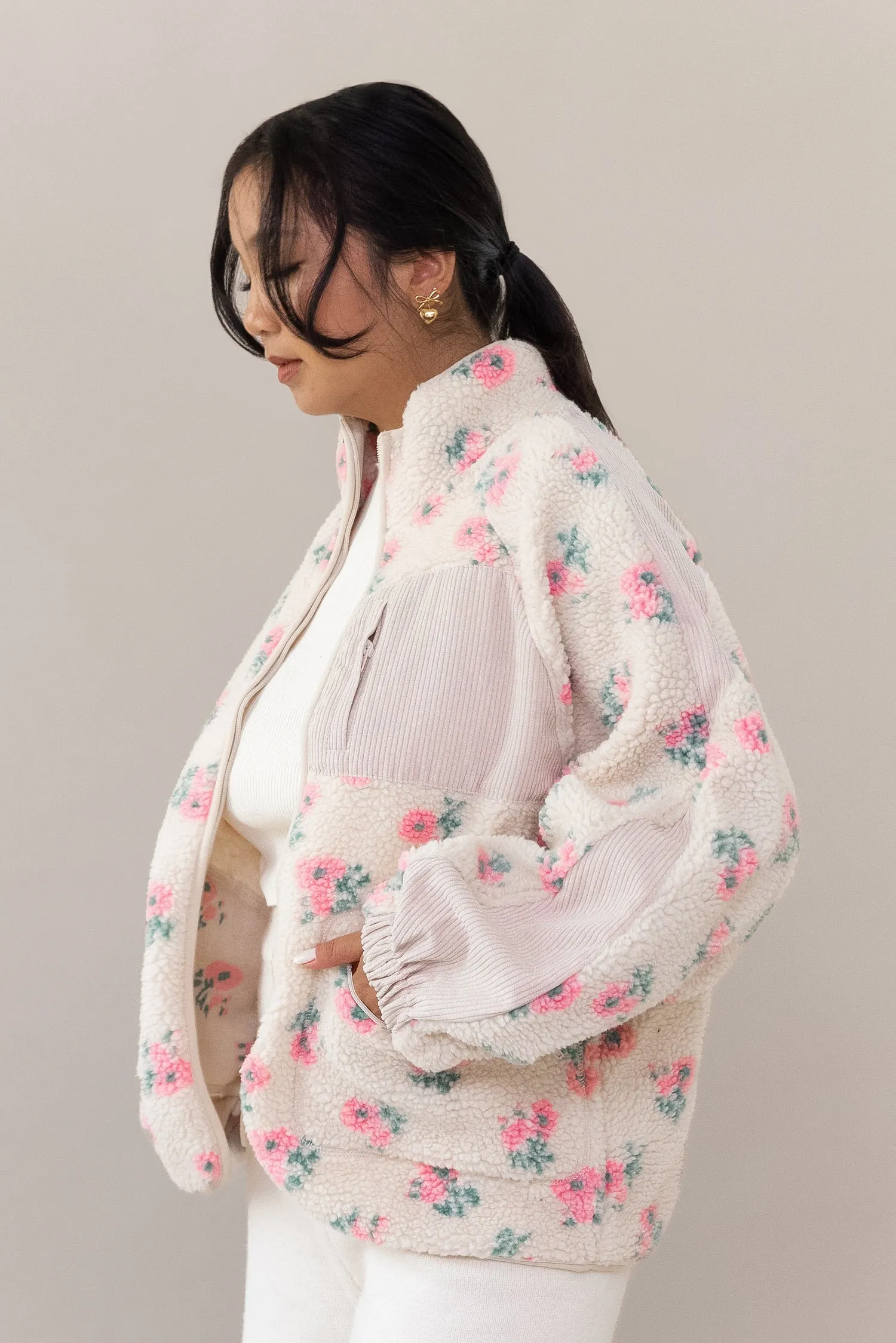 Peonies Fleece Jacket